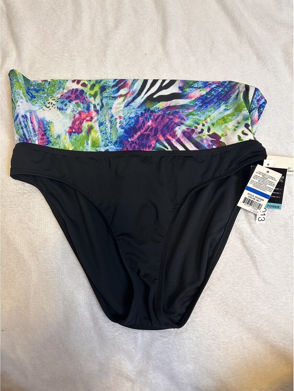 NWT Kenneth Cole Swimsuit Bikini Bottoms Swim Size XL Tummy Control